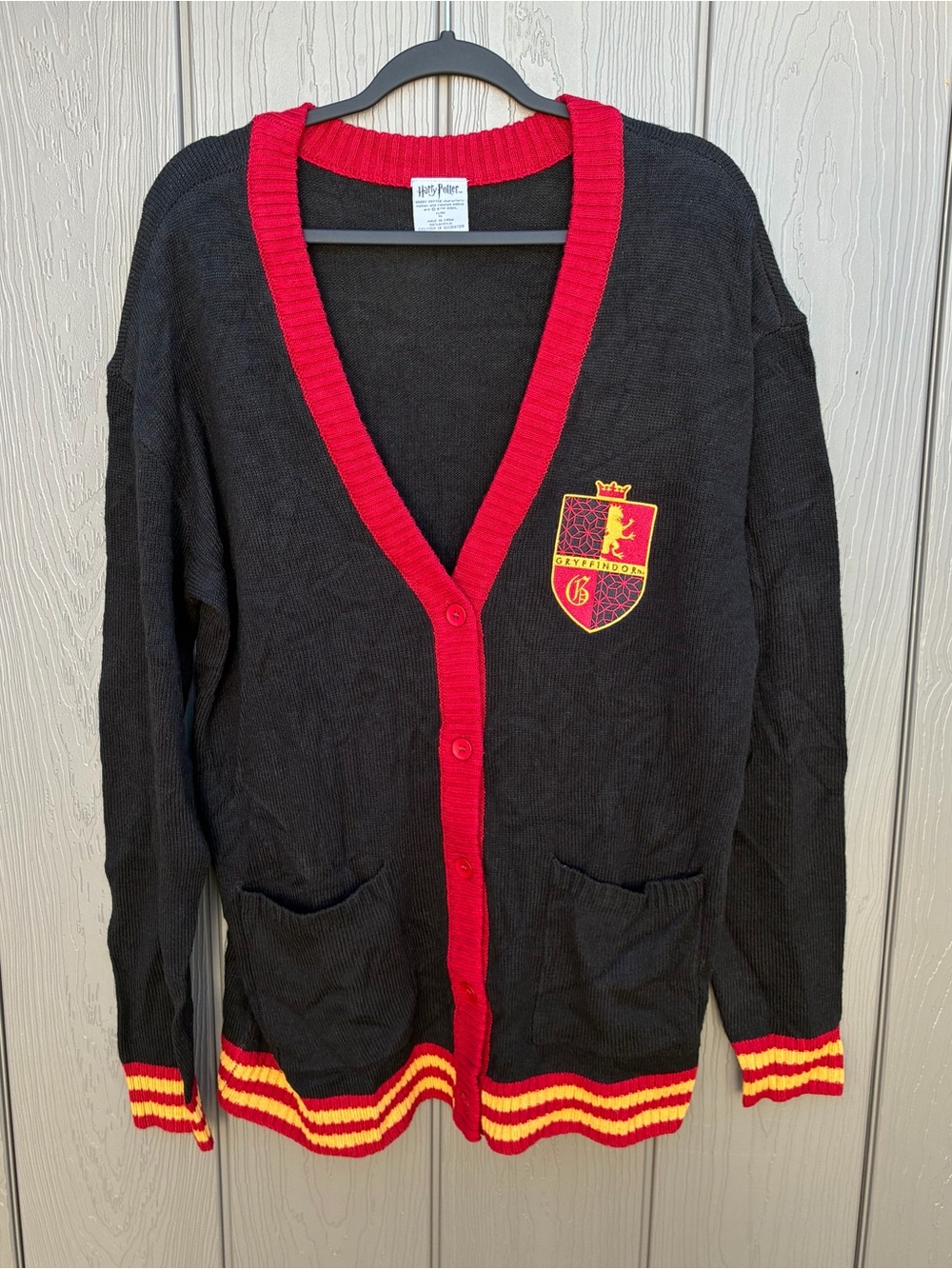 Hot Topic Harry Potter Gryffindor  Knit Cardigan Sweater XL Witchcore Halloween